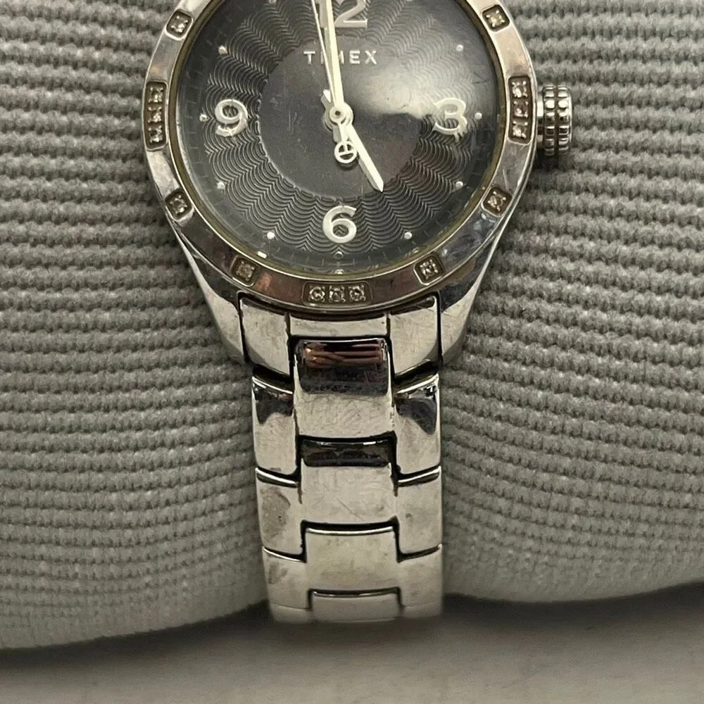 Timex Diamond Collection Women's Silver Tone‎ Quartz All Stainless Steel Watch